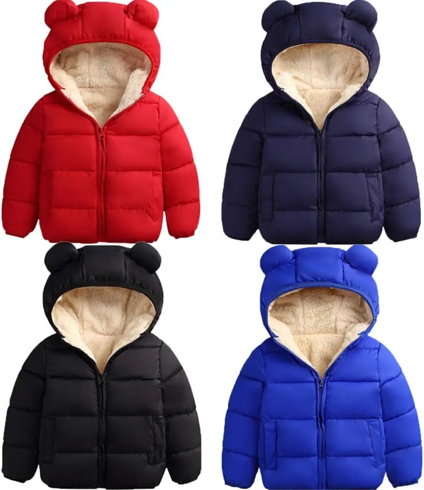 Winter Coats for Toddler Kids Baby Boys Girls Padded Light Puffer Jacket Outerwear Infant Down Jacket with Hoods