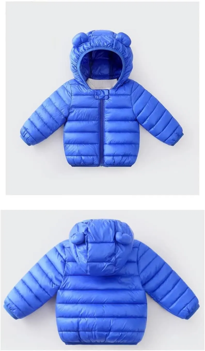Winter Coats Puffer Padded Jacket for Toddler Boys Girls Kids Light Outwear Cute Bear Ears with Hoods Clothing