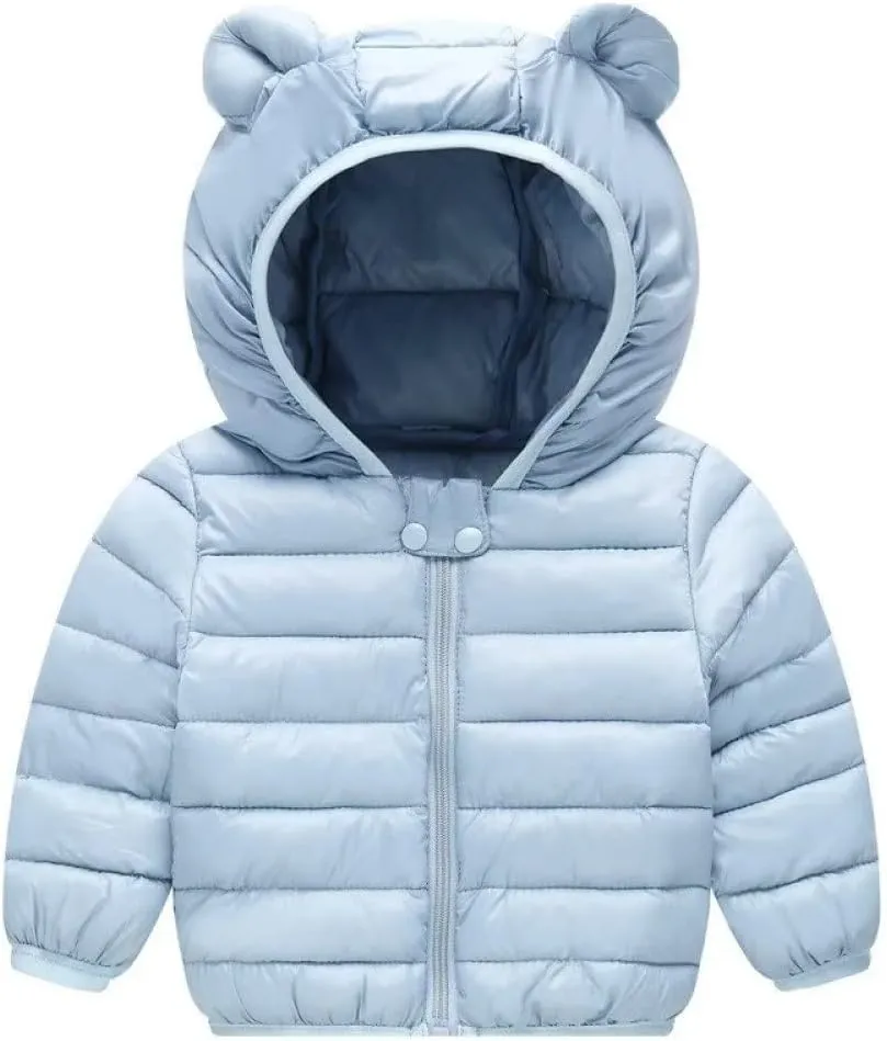 Winter Coats Puffer Padded Jacket for Toddler Boys Girls Kids Light Outwear Cute Bear Ears with Hoods Clothing