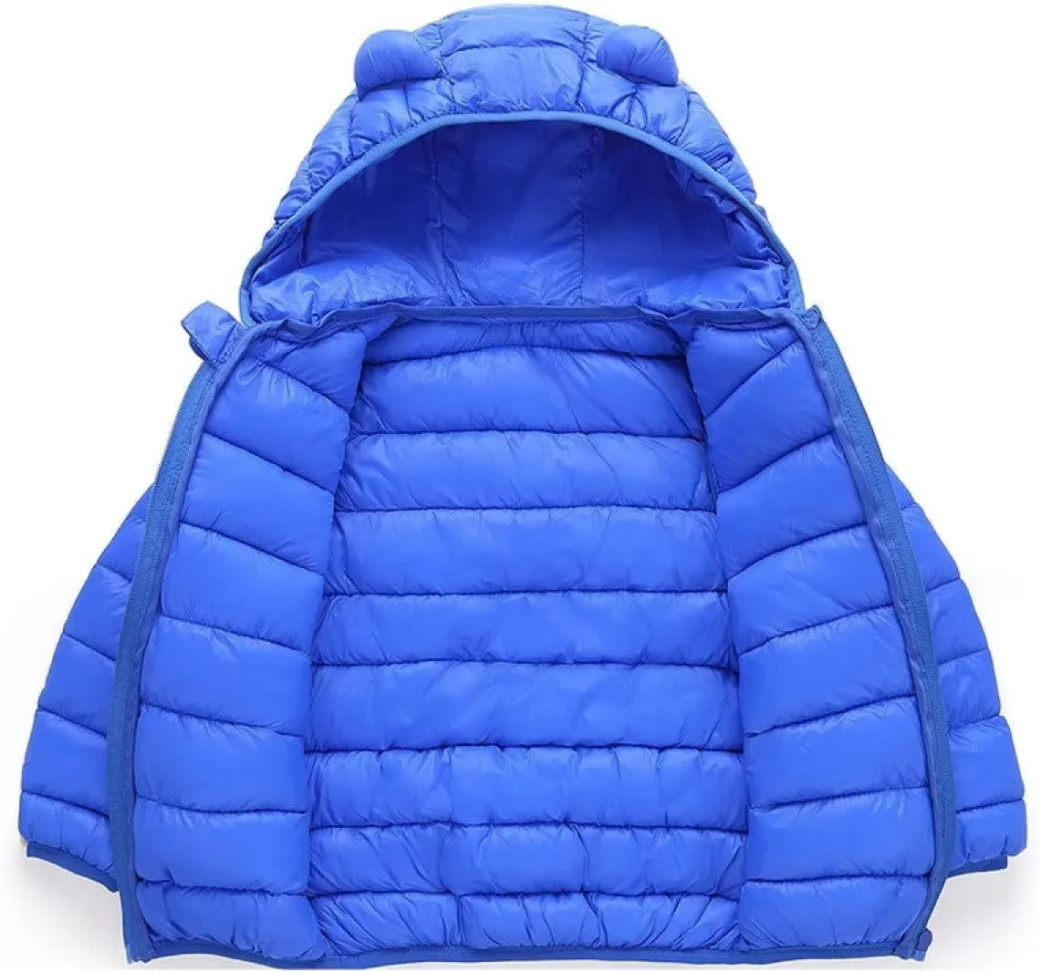 Winter Coats Puffer Padded Jacket for Toddler Boys Girls Kids Light Outwear Cute Bear Ears with Hoods Clothing