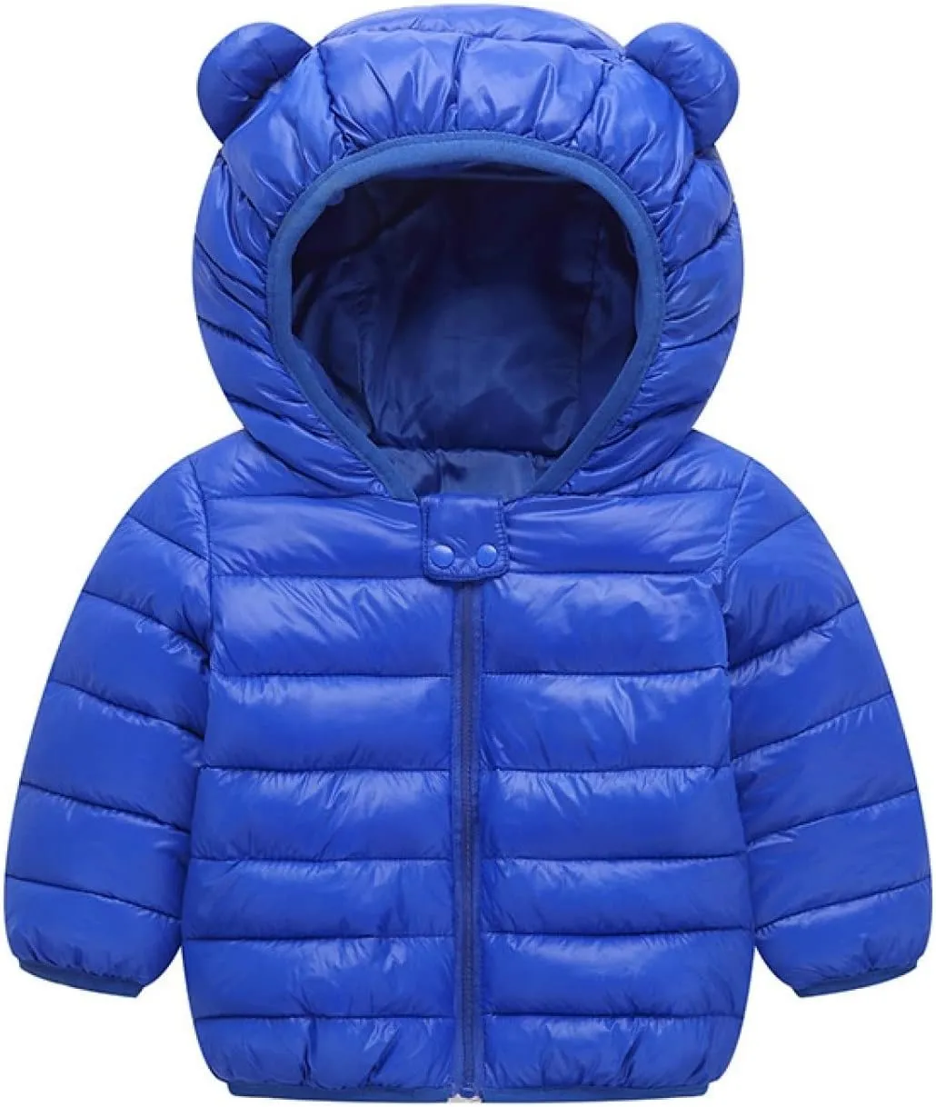 Winter Coats Puffer Padded Jacket for Toddler Boys Girls Kids Light Outwear Cute Bear Ears with Hoods Clothing