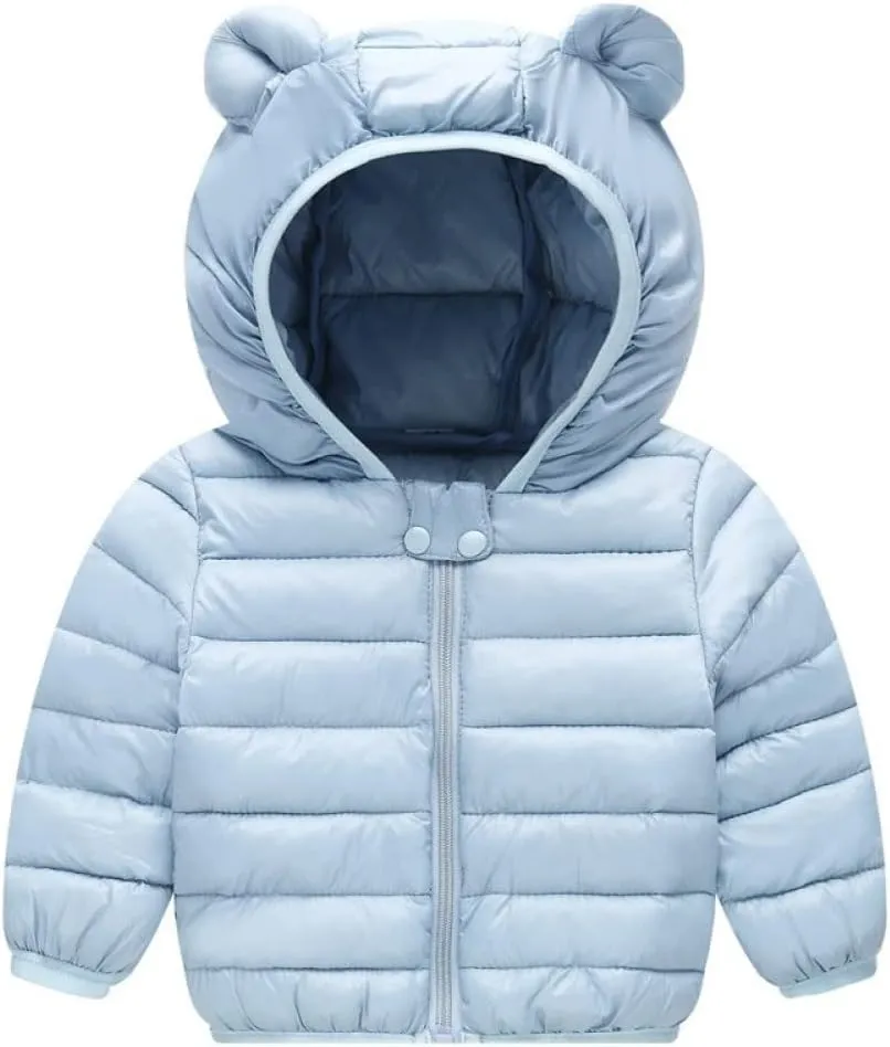 Winter Coats Puffer Padded Jacket for Toddler Boys Girls Kids Light Outwear Cute Bear Ears with Hoods Clothing