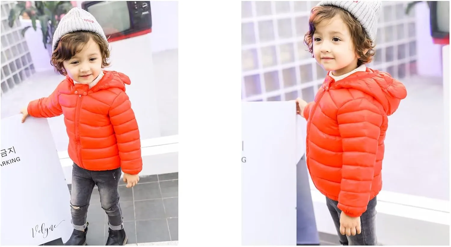 Winter Coats Puffer Padded Jacket for Toddler Boys Girls Kids Light Outwear Cute Bear Ears with Hoods Clothing