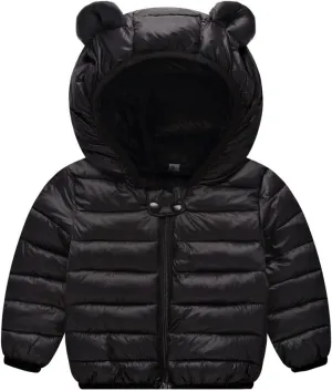 Winter Coats Puffer Padded Jacket for Toddler Boys Girls Kids Light Outwear Cute Bear Ears with Hoods Clothing