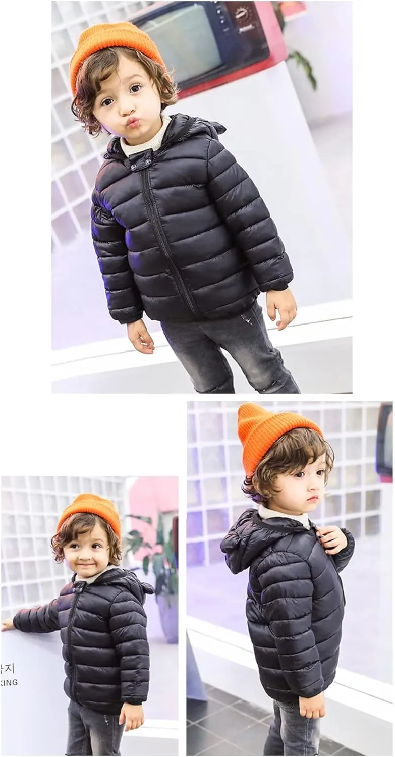 Winter Coats Puffer Padded Jacket for Toddler Boys Girls Kids Light Outwear Cute Bear Ears with Hoods Clothing