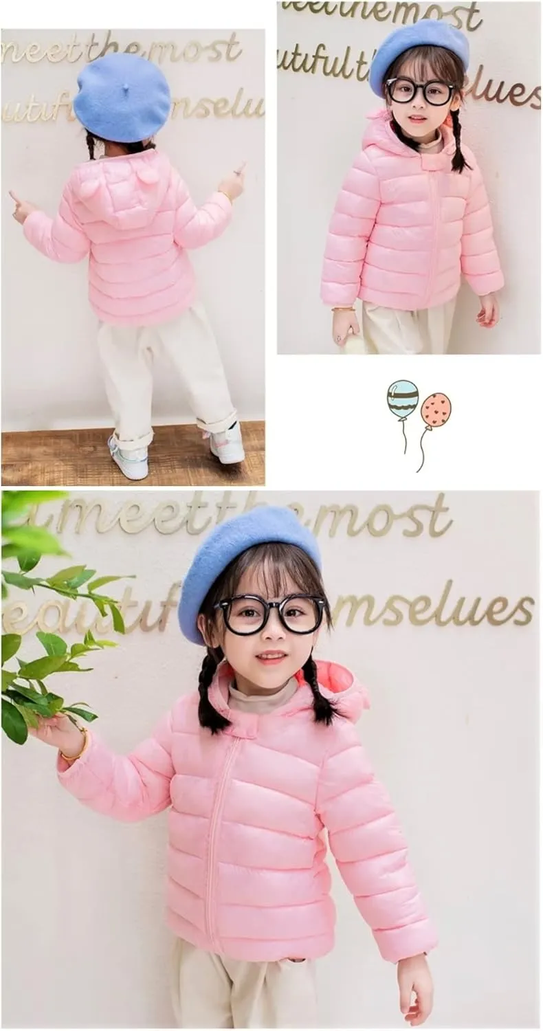 Winter Coats Puffer Padded Jacket for Toddler Boys Girls Kids Light Outwear Cute Bear Ears with Hoods Clothing
