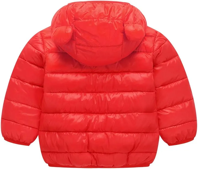 Winter Down Coats for Kids Baby Boys Girls Light Puffer Padded Jacket Bear Hoods Infant Outerwear