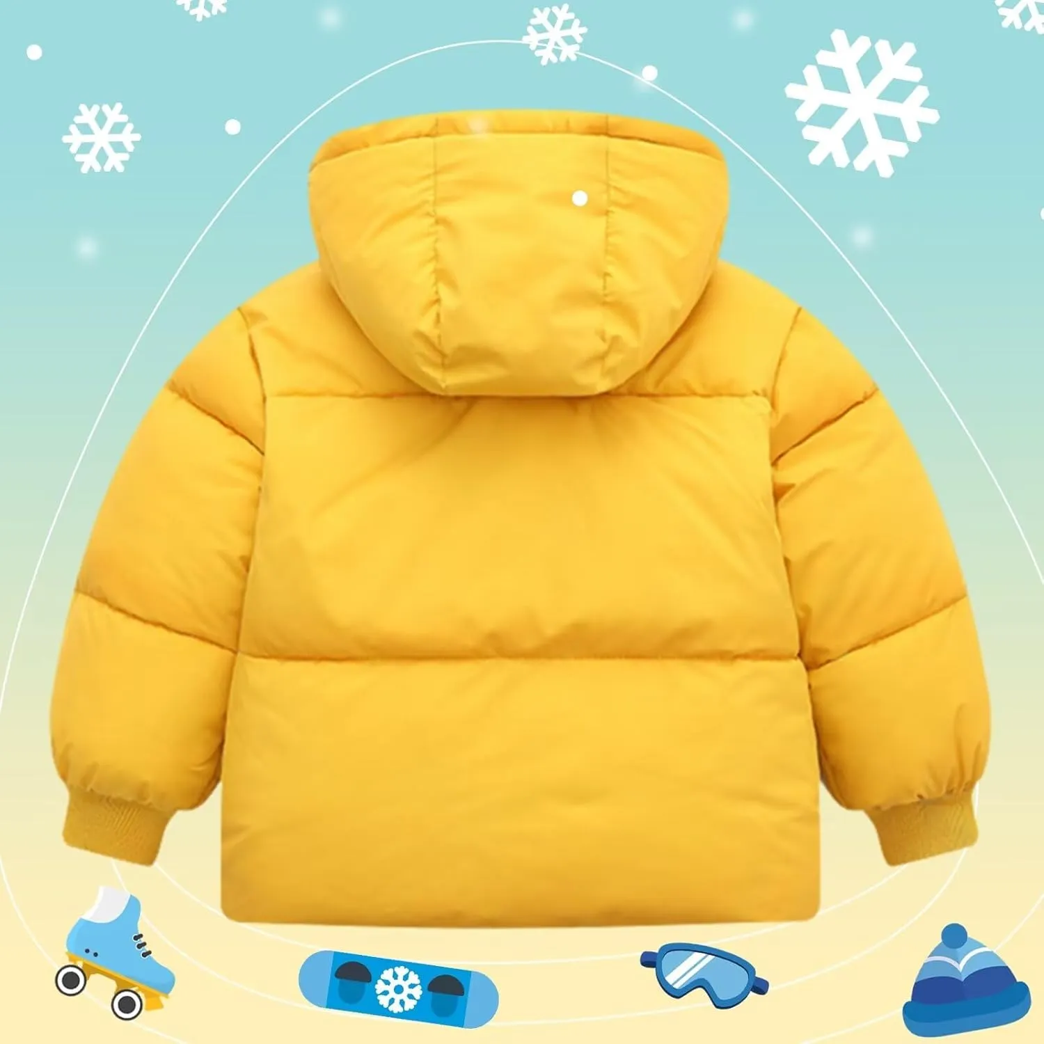 Winter Down Coats for Kids Baby Boys Girls Light Puffer Padded Jacket with Hooded Toddler Outerwear