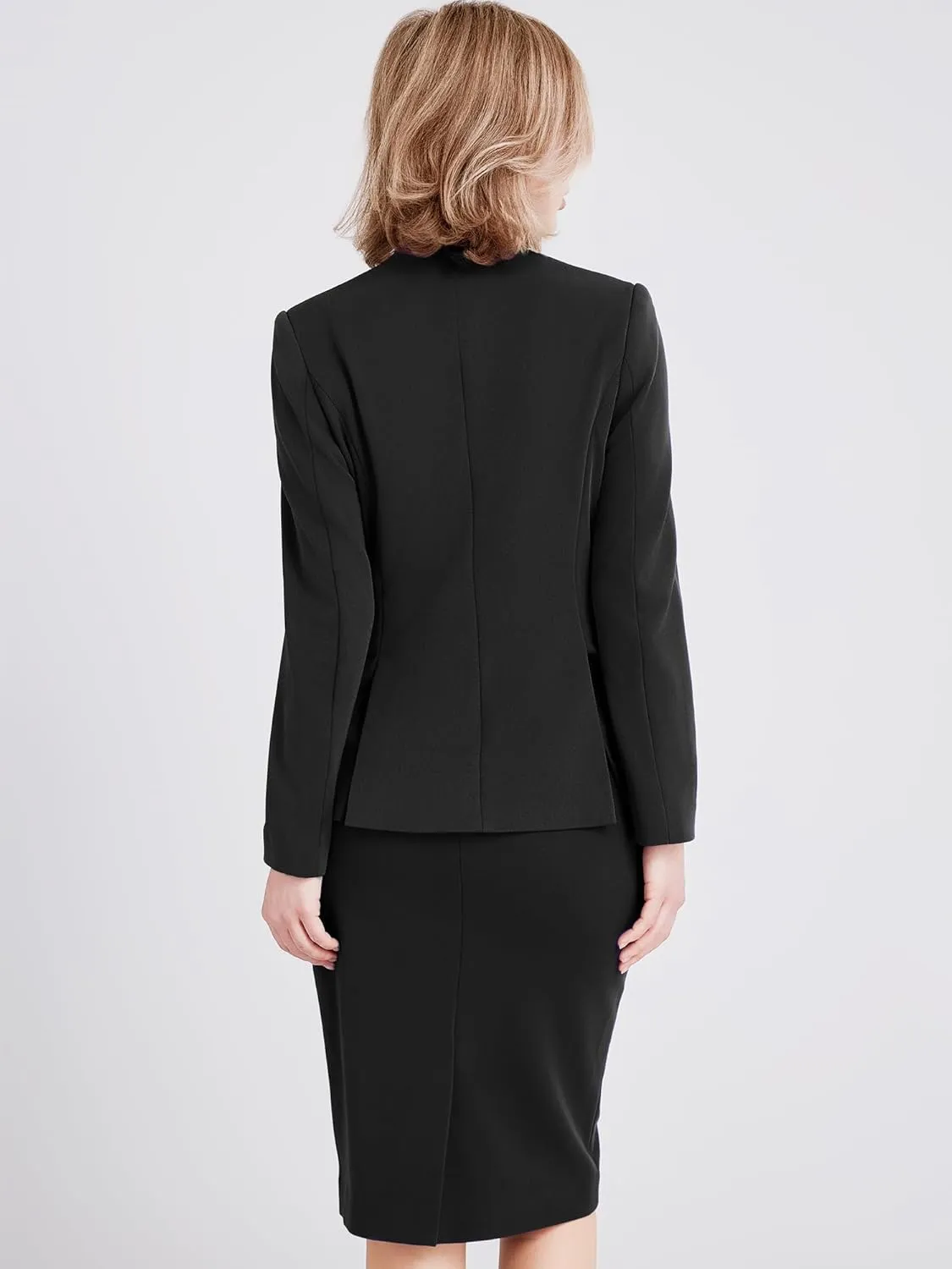 Women's 2 Piece Suit Skirt Set Business Office Work Blazer Jackets and Pencil Skirt with Slit