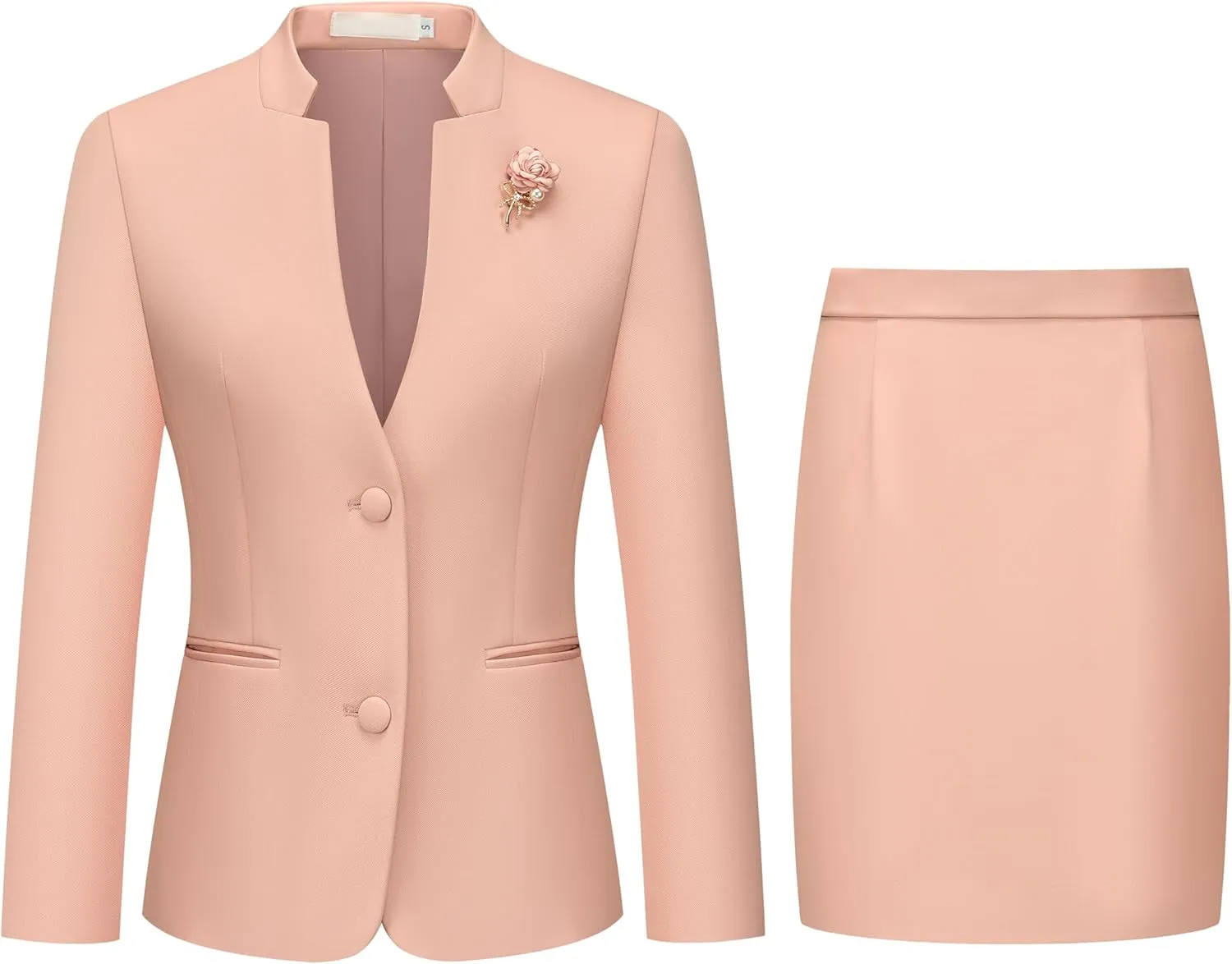 Women's 2 Piece Suit Skirt Set Business Office Work Blazer Jackets and Pencil Skirt with Slit