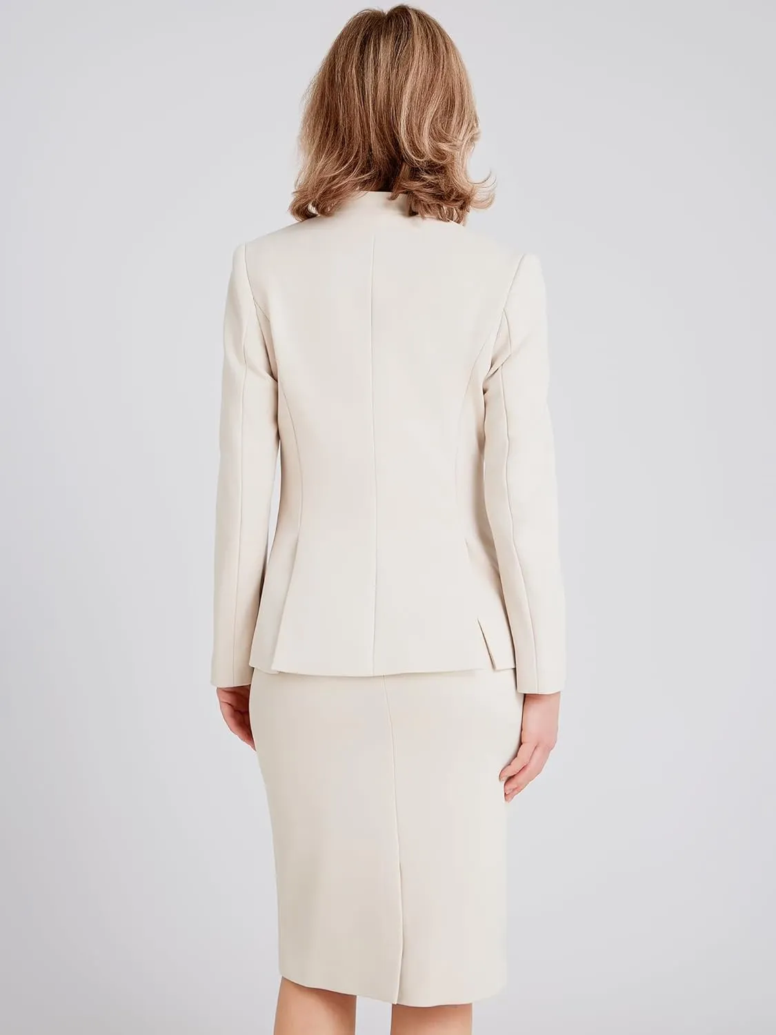 Women's 2 Piece Suit Skirt Set Business Office Work Blazer Jackets and Pencil Skirt with Slit