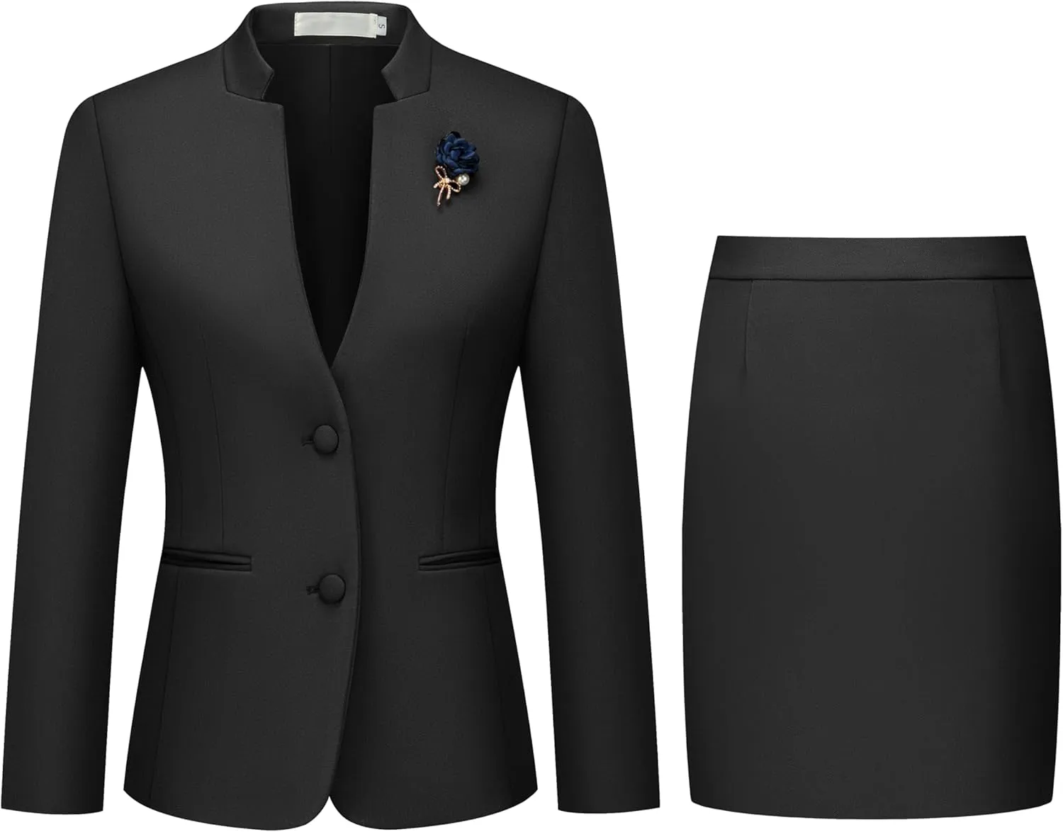 Women's 2 Piece Suit Skirt Set Business Office Work Blazer Jackets and Pencil Skirt with Slit