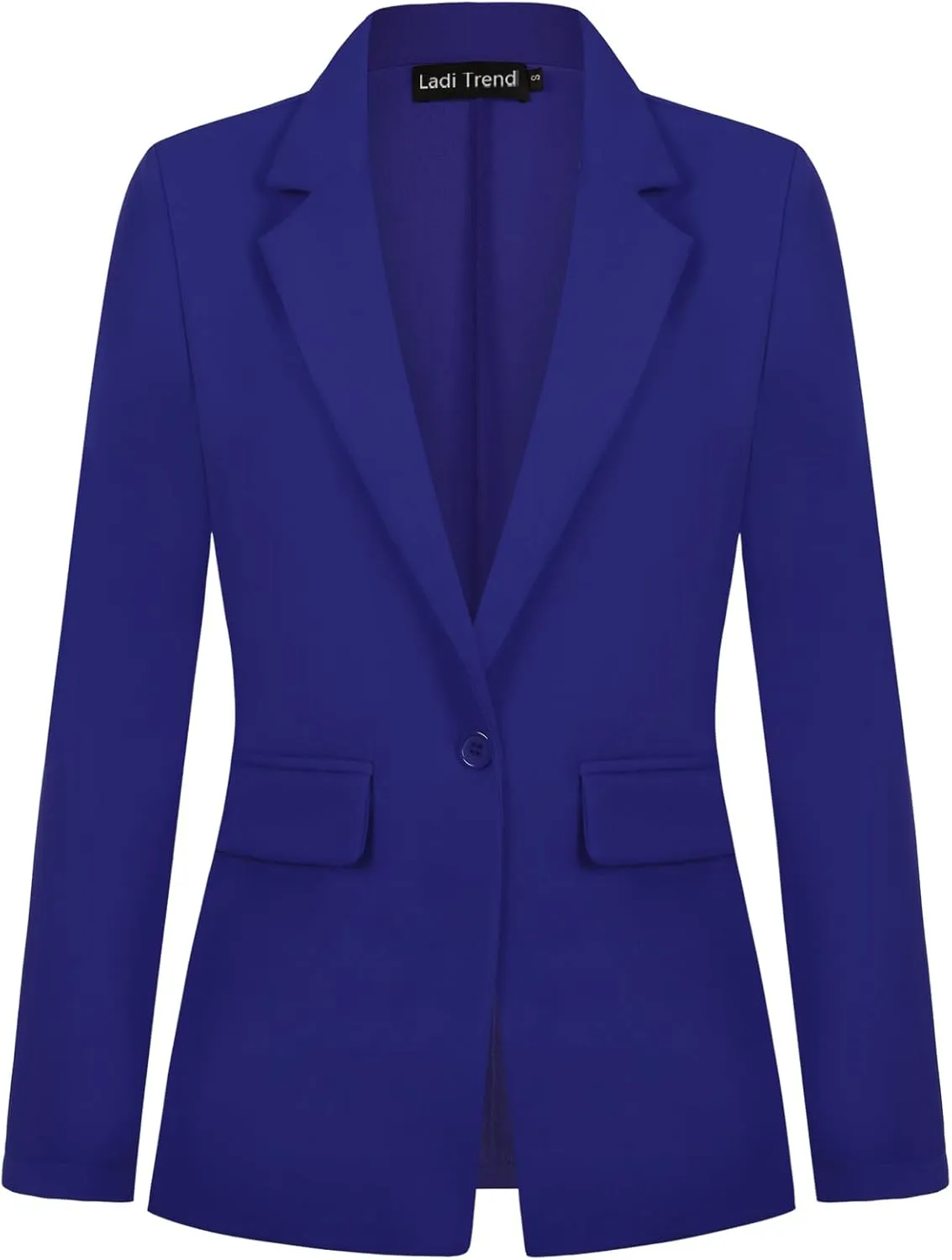 Womens Blazer One Button Jacket Suits Notched Lapel Casual Work Office Long Sleeve Blazer with Pockets