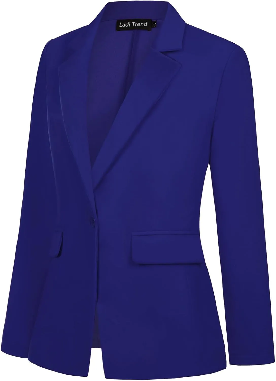 Womens Blazer One Button Jacket Suits Notched Lapel Casual Work Office Long Sleeve Blazer with Pockets