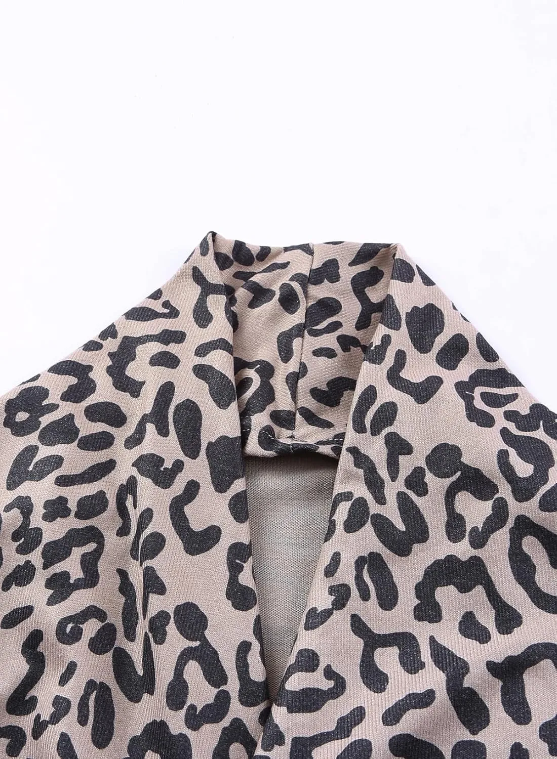 Womens Leopard Print Cardigan Lightweight Long Sleeve Open Front Fall Cardigans S-XXL