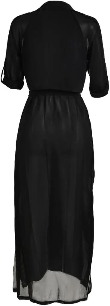 Womens Long Sleeve Fashion Chiffon Lightweight Maxi Sheer Duster Cardigans
