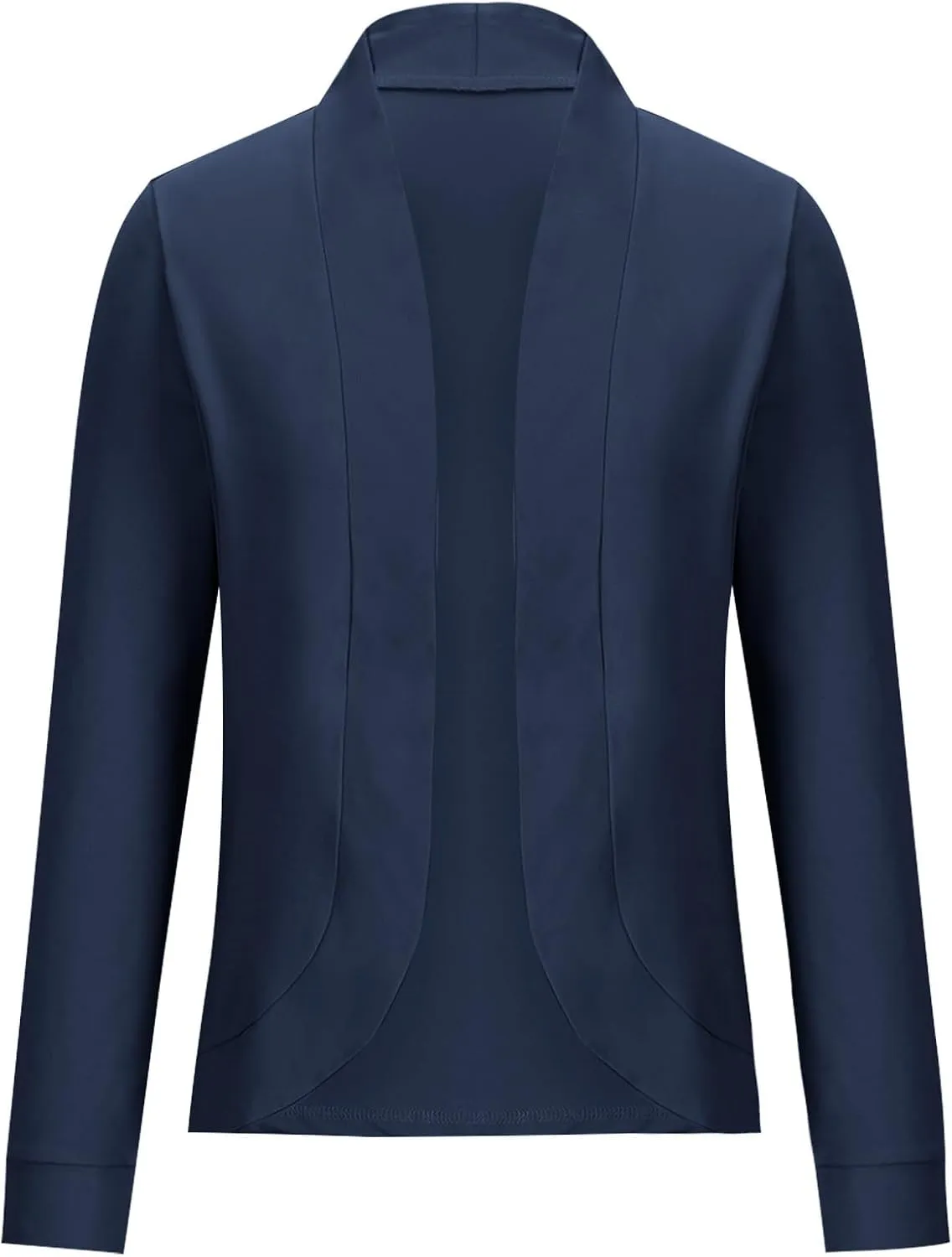 Womens Plus Size Blazer Trendy Solid Collarless Open Front Cardigan Jacket Casual Daily Work Versatile Slim Fall 2024