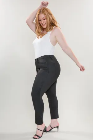 Women's Plus Size Mid Rise Hyperstretch Ankle Pants, Black