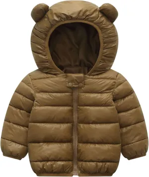 WUSENST Baby Boys Girls Winter Coats Hoods Light Puffer Down Jacket Outwear