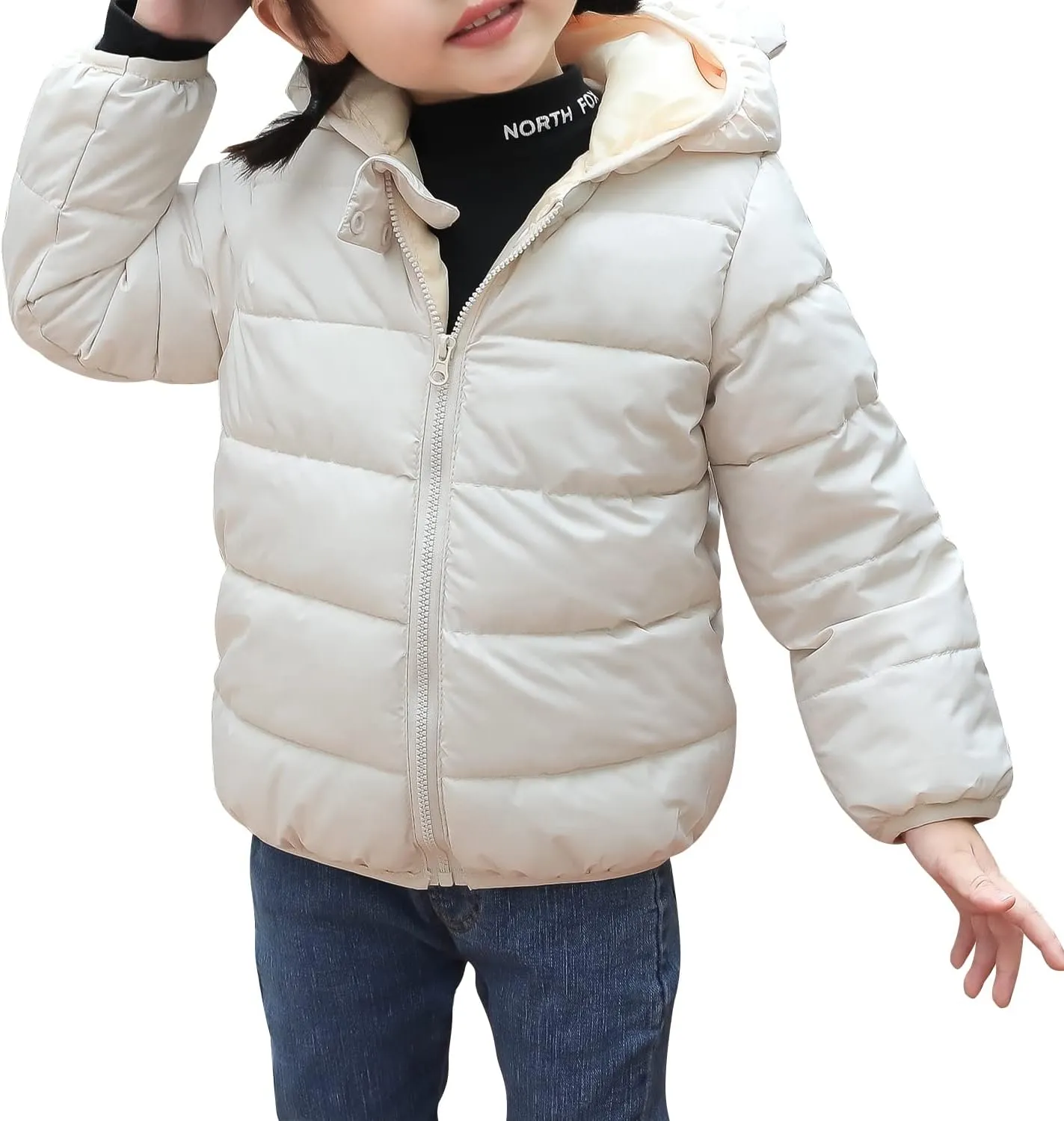 WUSENST Baby Boys Girls Winter Coats Hoods Light Puffer Down Jacket Outwear