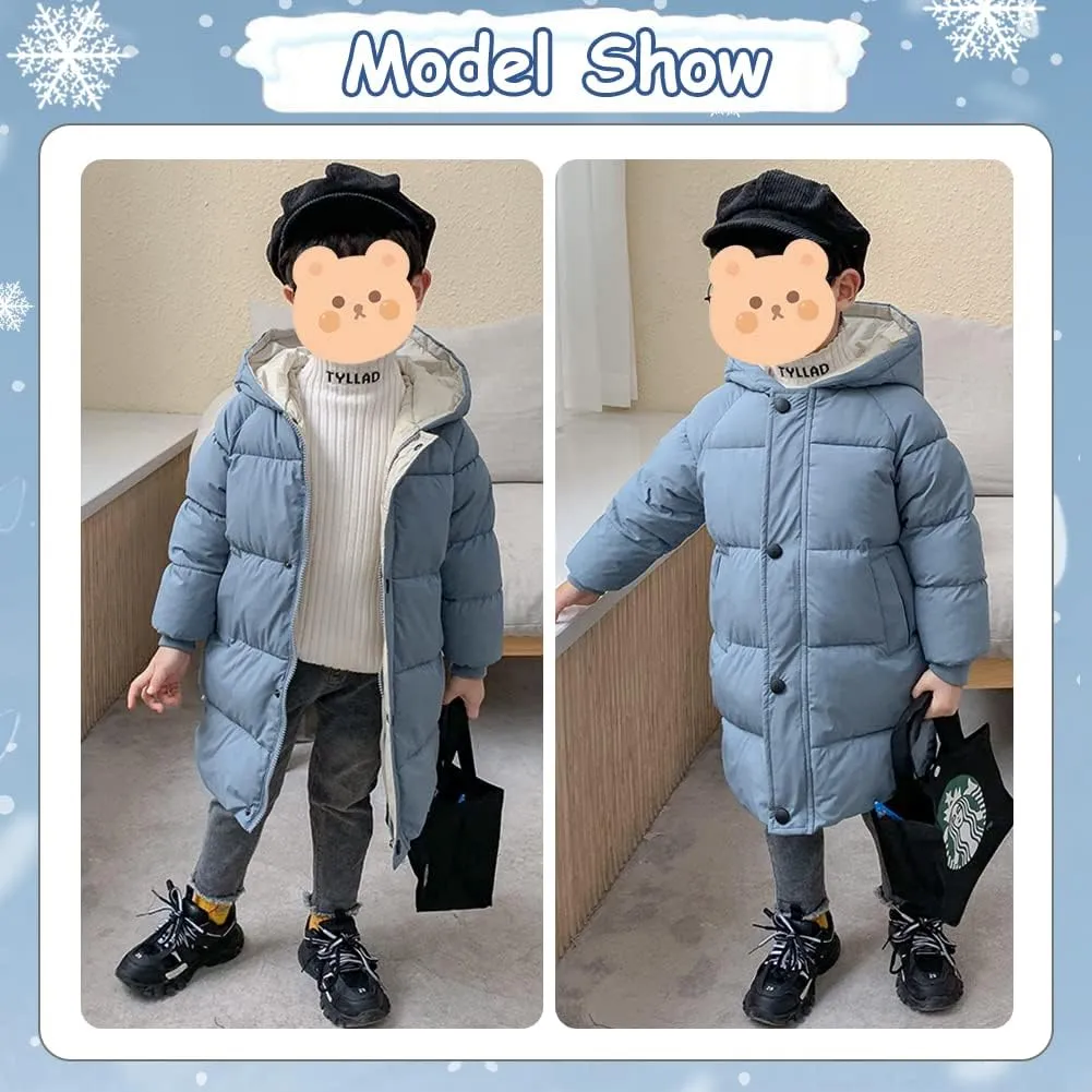 XIFAMNIY Baby Kids Winter Coat Puffer Down Jacket Windproof Light Winter Jacket Hooded Outwear 2-6T