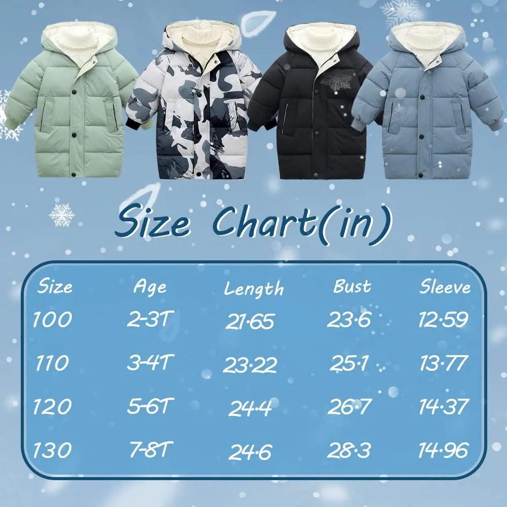 XIFAMNIY Baby Kids Winter Coat Puffer Down Jacket Windproof Light Winter Jacket Hooded Outwear 2-6T