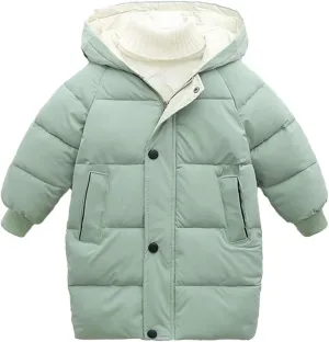 XIFAMNIY Baby Kids Winter Coat Puffer Down Jacket Windproof Light Winter Jacket Hooded Outwear 2-6T