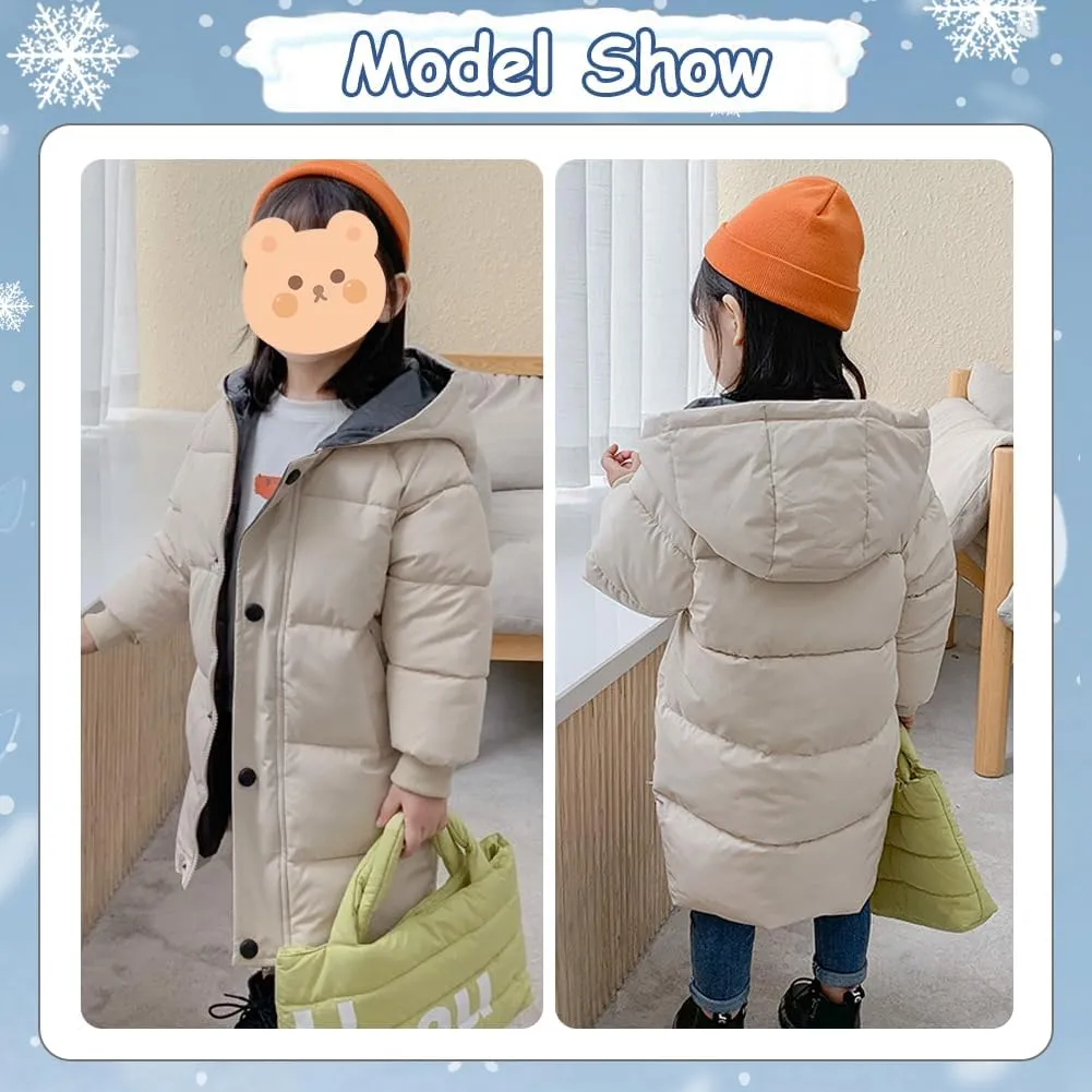 XIFAMNIY Baby Kids Winter Coat Puffer Down Jacket Windproof Light Winter Jacket Hooded Outwear 2-6T