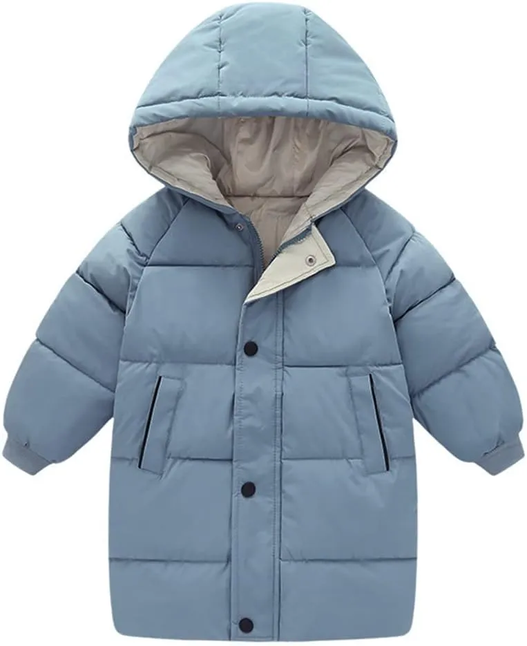 XIFAMNIY Baby Kids Winter Coat Puffer Down Jacket Windproof Light Winter Jacket Hooded Outwear 2-6T