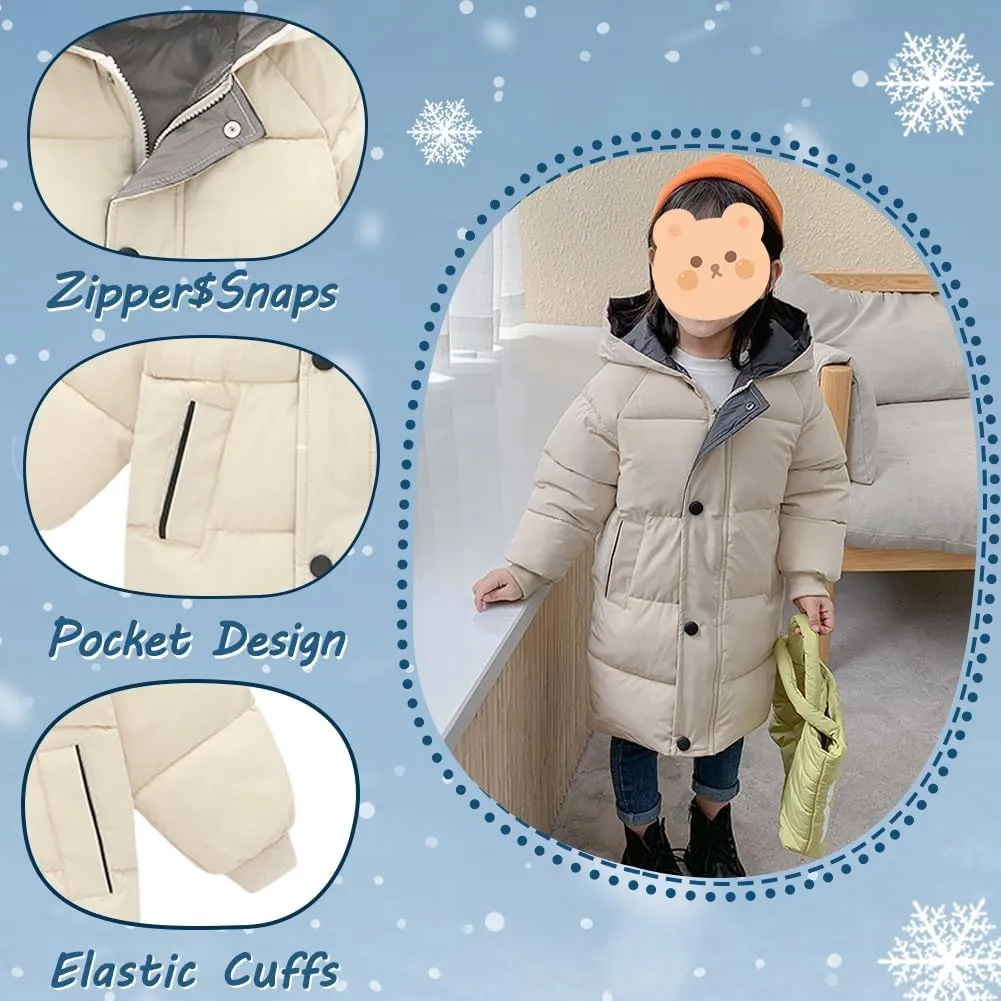 XIFAMNIY Baby Kids Winter Coat Puffer Down Jacket Windproof Light Winter Jacket Hooded Outwear 2-6T