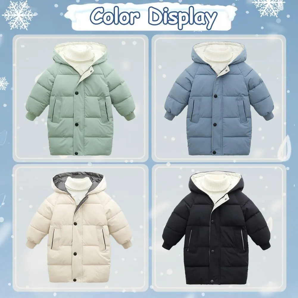 XIFAMNIY Baby Kids Winter Coat Puffer Down Jacket Windproof Light Winter Jacket Hooded Outwear 2-6T