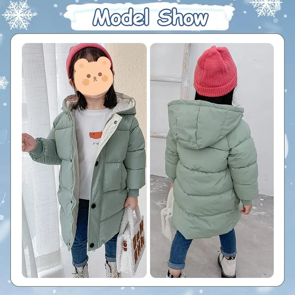 XIFAMNIY Baby Kids Winter Coat Puffer Down Jacket Windproof Light Winter Jacket Hooded Outwear 2-6T
