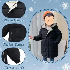 XIFAMNIY Baby Kids Winter Coat Puffer Down Jacket Windproof Light Winter Jacket Hooded Outwear 2-6T