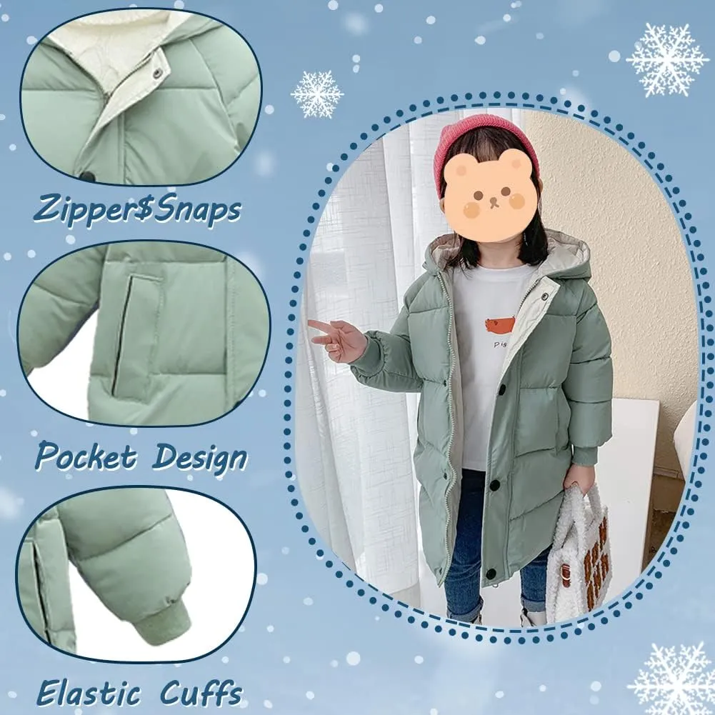 XIFAMNIY Baby Kids Winter Coat Puffer Down Jacket Windproof Light Winter Jacket Hooded Outwear 2-6T