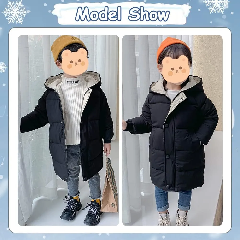 XIFAMNIY Baby Kids Winter Coat Puffer Down Jacket Windproof Light Winter Jacket Hooded Outwear 2-6T