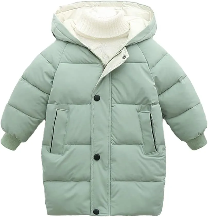 XIFAMNIY Baby Kids Winter Coat Puffer Down Jacket Windproof Light Winter Jacket Hooded Outwear 2-6T