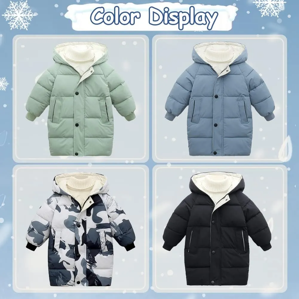 XIFAMNIY Baby Kids Winter Coat Puffer Down Jacket Windproof Light Winter Jacket Hooded Outwear 2-6T