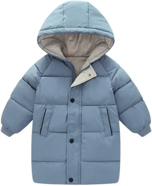 XIFAMNIY Baby Kids Winter Coat Puffer Down Jacket Windproof Light Winter Jacket Hooded Outwear 2-6T