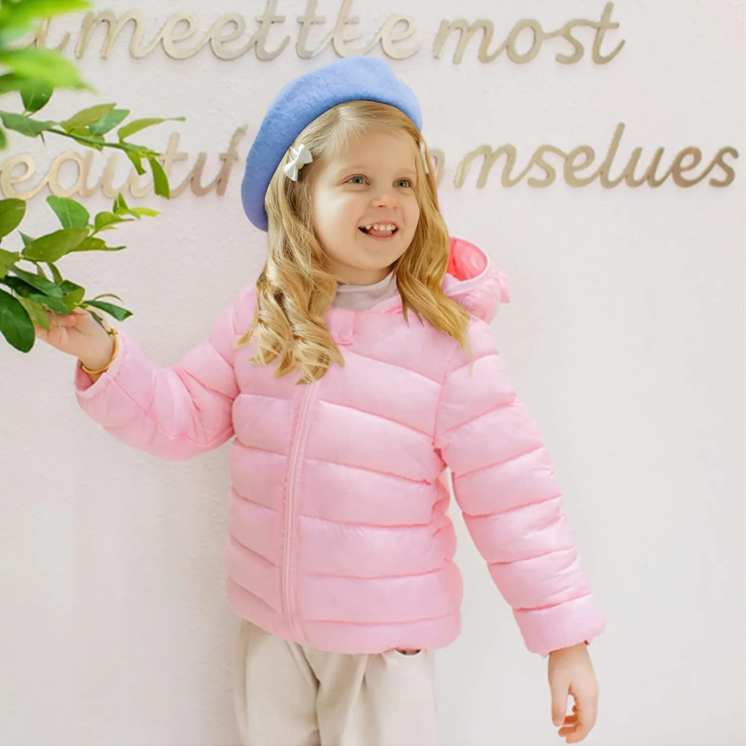 XMWEALTHY Baby Boys Girls Winter Coats Toddler Bear Hoods Down Jacket Infant Kids Light Puffer Padded Outwear 6M-3T