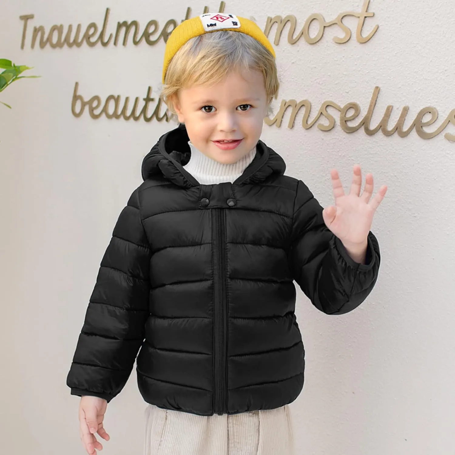 XMWEALTHY Baby Boys Girls Winter Coats Toddler Bear Hoods Down Jacket Infant Kids Light Puffer Padded Outwear 6M-3T