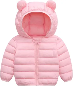 XMWEALTHY Baby Boys Girls Winter Coats Toddler Bear Hoods Down Jacket Infant Kids Light Puffer Padded Outwear 6M-3T