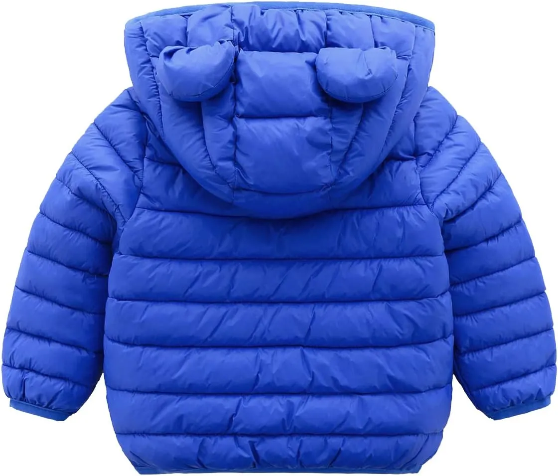 XMWEALTHY Baby Boys Girls Winter Coats Toddler Bear Hoods Down Jacket Infant Kids Light Puffer Padded Outwear 6M-3T