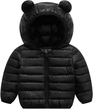 XMWEALTHY Baby Boys Girls Winter Coats Toddler Bear Hoods Down Jacket Infant Kids Light Puffer Padded Outwear 6M-3T