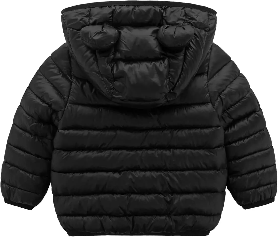 XMWEALTHY Baby Boys Girls Winter Coats Toddler Bear Hoods Down Jacket Infant Kids Light Puffer Padded Outwear 6M-3T
