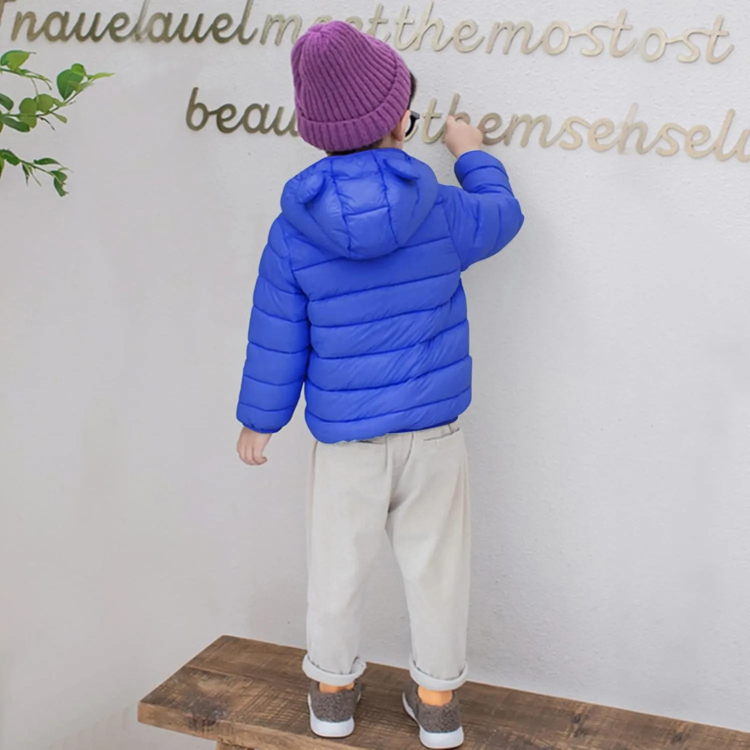 XMWEALTHY Baby Boys Girls Winter Coats Toddler Bear Hoods Down Jacket Infant Kids Light Puffer Padded Outwear 6M-3T